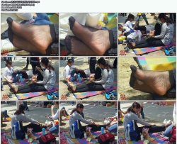 阳光下几近透明的少妇黑丝【64P】