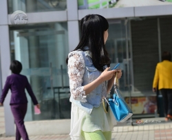 绿色紧身裤高跟鞋小清新妹妹 [12P]