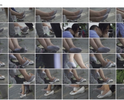 4K-正在谈恋爱的女孩高兴得把鞋脱了晾起了船袜