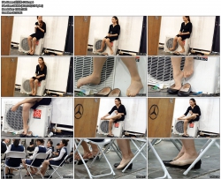 11车展后台丝袜系列挑鞋玩鞋1080P