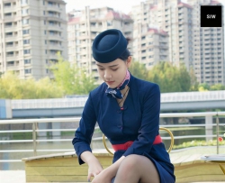 SIW斯文传媒 东航工装制服帽子丝巾套裙四件套 - 思琪 [66P]
