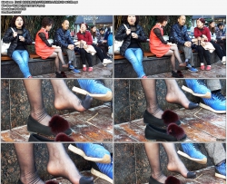 【210】商业街黑丝美女不停展示迷人丝脚第2部-4K专辑