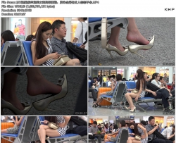 [4K视频]候车室美女超高跟挑鞋，脚未全露也让人恋恋不舍